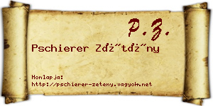 Pschierer Zétény névjegykártya